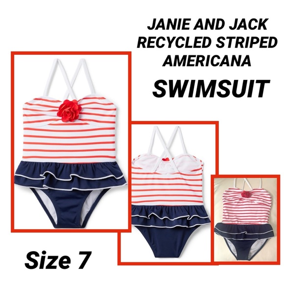 Janie and Jack Other - Janie and Jack Recycled Striped Americana Swimsuit